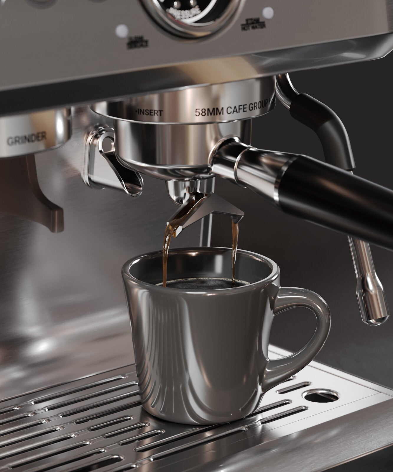 Aspire Brew espressomaskine - sølvfarvet